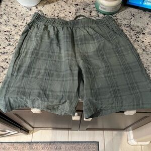 Pacific Trail Men's Olive Plaid Athletic Shorts